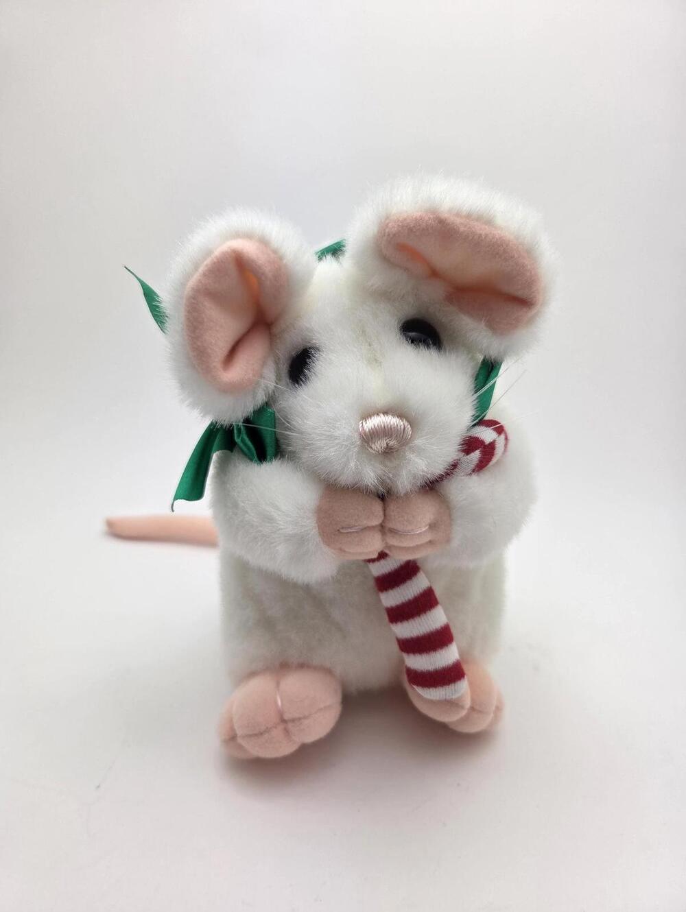 Mary Meyer White Holiday Mouse Candy Cane Vintage Plush (10 inch)